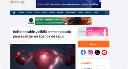 INDISPENSABLE VISIBILIZAR MENOPAUSIA PARA AVANZAR EN AGENDA DE SALUD - Agencia Quartín México