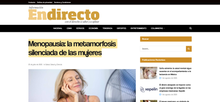 Menopausia: la metamorfosis silenciada de las mujeres - endirecto.mx